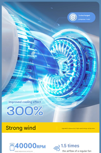 Ventilador de Mano Mini de Alta Velocidad X688 sin Aspas, Recargable por USB, Batería de Larga Duración, Turbo, Portátil, para Exteriores - Product Image 3