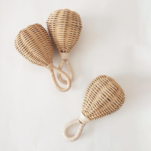 Combo de sonajeros para bebé tejidos a mano con ratán natural, los más vendidos, juguetes artesanales para niños - Product Image 2