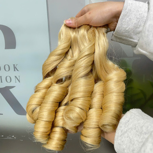 Cabello Virgen Vietnamita Crudo de Súper Calidad, Rizado Rápido y Voluminoso, Color Rubio, Sedoso, Tejido Doble a Máquina - Product Image 4