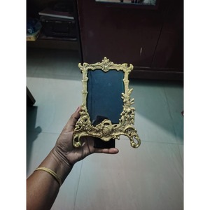 Handmade Brass Rectangular Vertical Photo <b>Frame</b> <b>with</b> Embossed Ornate Design Tabletop Display - Product Image 2