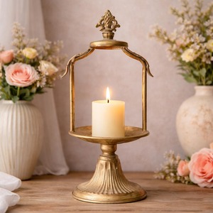 <b>Lamp</b> Style Metal Candle Stand Decorative Candle Holder For Hotel Lobby And Restaurant Interior Styling And Vintage Theme Decor - Product Image 6