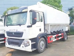 HOWO <span class=keywords><strong>Camion</strong></span> de transport de fourrage en vrac de 15 tonnes <span class=keywords><strong>Camion</strong></span> citerne d'alimentation en stock de 20000 litres Tarière hydraulique Transporteur de grain en vrac automatique - Product Image 4
