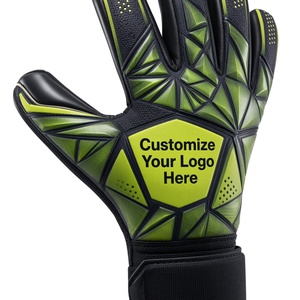 Gants de gardien de but de qualité supérieure, vert et noir, en PU, antidérapants, à doigts entiers, avec sangle de poignet réglable, unisexe - Product Image 4