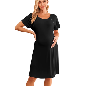 Vente en gros de chemises de nuit d'hôpital pour femmes enceintes, à manches courtes, avec boutons - Product Image 5