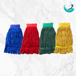 KSR High Quality Cotton Full Colour Yarn Kentucky <b>Mop</b> Heads with 2" Colour Top Band for Floor <b>Cleaning</b> System Looped End - Product Image 4