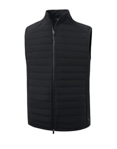 Chaleco acolchado gris claro para hombre, cuello alto, cierre de cremallera, cortavientos, informal, relleno de poliéster, corte regular, chaqueta de otoño. - Product Image 2
