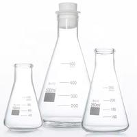 Fiole triangulaire en verre borosilicate de 100 ml, col droit, conique, graduée, pour usage en laboratoire chimique, transparente