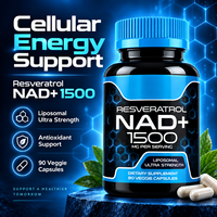 Capsules liposomales de Resvératrol NAD Plus 1500 mg par portion, 90 capsules végétales, complément alimentaire antioxydant pour le bien-être quotidien