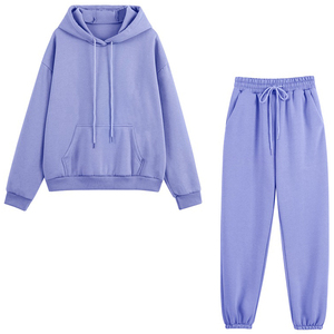 ชุดเซ็ตวอร์มผู้หญิงแบบถักลายเรียบสไตล์วินเทจ 2 ชิ้น เสื้อฮู้ดแขนยาวทรงปกติ ระบายอากาศได้ดี กันน้ำ เป็นมิตรกับสิ่งแวดล้อม - Product Image 3
