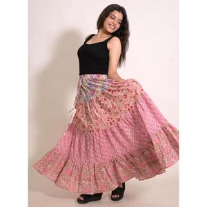 Women's Cotton Printed Long <b>Skirt</b> Handmade <b>Patchwork</b> Maxi Bohemian Beach Vacation Clothing - Product Image 2