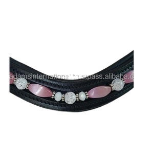 Cuir Adams International Horse Brow Band de haute qualité avec fabricant de grossiste décoratif en cristal Bling - Product Image 3