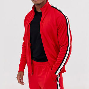 High Quality Custom Men Front Full Zipper Acid Wash Printed Winter Jogging Wear <b>Set</b> Custom Logo Track Suit with Mock Neck Jacket - Product Image 5