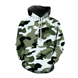 Sudadera con Capucha Extra Grande con Estampado de Camuflaje, Unisex, Corte Regular, Informal, de Poliéster Tejido, para Invierno - Product Image 3