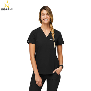 เสื้อสครับและชุดสครับสำหรับผู้หญิง — ทรงคลาสสิก, มีกระเป๋า 1 ช่อง, ยืดได้ 4 ทิศทาง, ป้องกันรอยยับ - Product Image 1