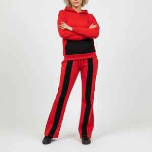 Conjunto de Sudadera con Capucha y Pantalones Deportivos Vintage con Lavado Ácido Personalizado, Estilo Urbano, Bordado Rosa, Tendencia 2026 para Mujer - Product Image 1