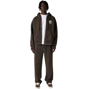 Sweat à capuche zippé en tricot marron avec emblème – Sweat élégant et confortable pour hommes et femmes, idéal pour l'hiver, avec logo - Product Image 6