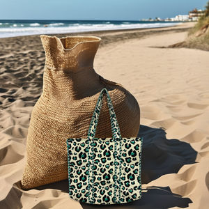 Indian Handmade Cotton Solid Color Reversible Zipper Closure Bohemian Style Tote <b>Bag</b> Perfect Beach Vacation - Product Image 1