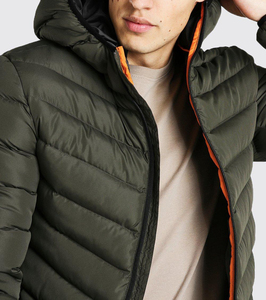 Manufacturer Custom Men's Winter Canvas Stand Collar <b>Windbreaker</b> Puffer Jacket Front Logo Thick <b>Black</b> Breathable Anti-Bacterial - Product Image 4