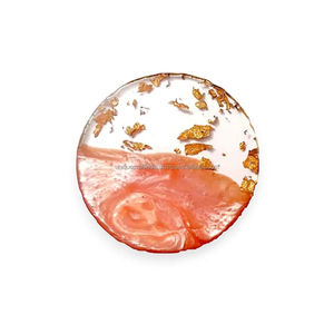 Dessous de verre d'art floral en résine fait à la main, verres élégants et modernes, accessoires uniques en résine pour salle à manger et bureau - Product Image 5