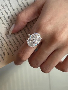 Anillo de Diamante Ovalado de 7 Quilates Cultivado en Laboratorio, Certificado IGI, Claridad VVS2, Oro Blanco de 14K, Anillo de Compromiso Solitario, Joyería de Lujo - Product Image 4