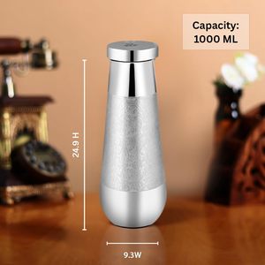 Botella de Agua de Cobre Cromado, a Prueba de Fugas, Ecológica y Elegante, Botella Ayurvédica para Uso Diario, 1000 ml - Product Image 2