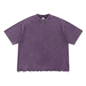 เสื้อยืดทรงโอเวอร์ไซส์ ผ้าคอตตอนหนา ทรงบ็อกซี่ สไตล์สตรีทแวร์ ใส่สบายๆ ลำลอง แขนสั้น เป็นมิตรต่อสิ่งแวดล้อม ระบายอากาศได้ดี 100% - Product Image 1