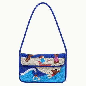 Bolsos de Hombro Premium con Cuentas para la Playa, para Mujeres y Niñas, Bolso de Noche con Diseño de Dibujos Animados, Cierre de Solapa, Correa Única, Estilo Vacacional - Product Image 1