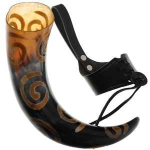 Cuerno de Buey Auténtico de Gran Tamaño, Estilo Vikingo, Simple, Personalizado, de Forma Natural, con Funda de Cuero, para Cerveza, Vino, Estilo Náutico - Product Image 1