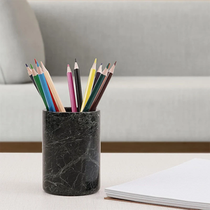 Good Quality <b>White</b> marble <b>Pen</b> Pencil holder Round Shape Office Promotional Gifted Crafts With Amazing price - Product Image 4
