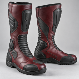 Bottes de moto longues en cuir de qualité supérieure, chaussures de moto avec semelle antidérapante, équipement de protection pour les voyages et les trajets sur route - Product Image 4
