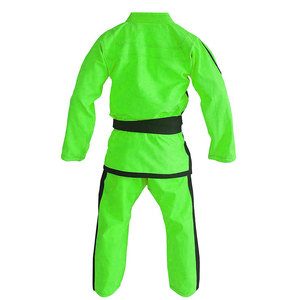 Kimono BJJ unisexe 100% coton bleu foncé avec surpiqûres jaunes, léger, respirant, durable, vêtement d'arts martiaux, coupe ample, taille adulte - Product Image 3