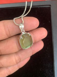 Collier Bohème en Verre Taillé pour Femme, Pendentif Fait Main en Argent Allemand avec Pierre Précieuse, Bijoux pour Femme - Product Image 2