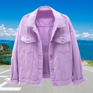 Veste en jean pour homme, coupe ample, longueur classique, tendance hiver, réversible, séchage rapide, deux poches poitrine, 100% coton - Product Image 3
