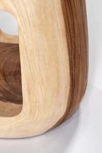 Taburete Escultural Moderno de Madera Maciza con Asiento de Madera Contemporáneo para Sala de Estar, Cafetería y Mobiliario de Hostelería - Product Image 5