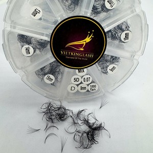 ขนตาปลอมแบบพัดสำเร็จรูป 3D-20D Mega Volume ใยสังเคราะห์ สีดำด้าน CC DD L M Curl ความยาวผสม ขายส่ง - Product Image 5