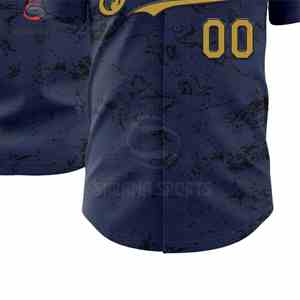 Camiseta de Béisbol Personalizada con Logotipo, Sublimación de Alta Calidad, Talla Grande, Negra, con Botones, Juvenil, Unisex, Oversize - Product Image 4