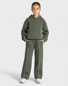 Conjunto Deportivo para Niña, Sudadera de Felpa Francesa, Pantalones Deportivos, Conjunto Deportivo para Niña, Invierno, Informal, Ropa Deportiva para Entrenamiento - Product Image 1