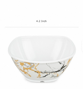 Bol en céramique avec motif marbré, 4,2 pouces, passe au lave-vaisselle, design moderne, pour servir les aliments en grande quantité - Product Image 1