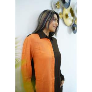 Conjunto coordinado de 2 piezas color naranja para mujer - Product Image 1