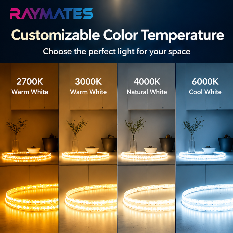 Dotless LED Strip Light 24V COB 2700K 320 LEDs/m 10W Per Meter 8mm ...