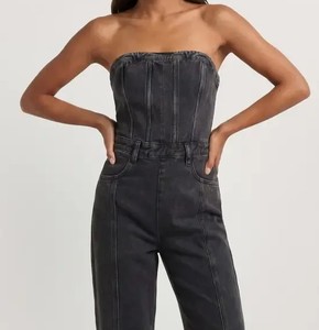 Women's Private Label Denim <b>Jumpsuit</b> Custom Jean One Piece OEM ODM Wholesale Factory Manufacturer <b>Jumpsuit</b> Playsuit Overalls - Product Image 3