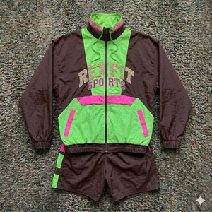 Rexfit Sports Premium Quality Mens Nylon Sports Suit <b>Reflective</b> Windbreaker and Shorts Tracksuit Set Wholesale - Product Image 2