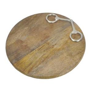 เขียงไม้คุณภาพดีที่สุดสำหรับห้องครัว เป็นมิตรกับสิ่งแวดล้อม รูปทรงกลม พร้อมหูจับแบบหัวม้า คุณภาพพรีเมียม ขายดี - Product Image 3