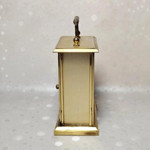 Brass <b>Desk</b> <b>Clock</b> Rectangular Traditional Design Mechanical Movement Needle Display Silent Non Ticking Hourly Chiming - Product Image 2