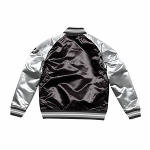 Chaqueta Bomber Deportiva Varsity Personalizada al por Mayor, 100% Poliéster Satinado, Bordado Frontal, Ecológica, Transpirable, Unisex - Product Image 5