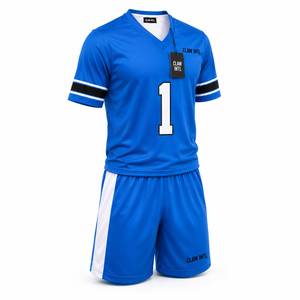 ชุดเสื้อฟุตบอล CLAW INTL สีน้ำเงิน รุ่นยูนิเซ็กซ์ หมายเลข 1 พิมพ์ลายแบบ Sublimated คอวี แขนยาว ระบายเหงื่อได้ดี ทรงปกติ ป้องกันรังสียูวี - Product Image 3
