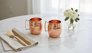 Metal <b>Copper</b> Mug Handmade Eco-Friendly High Quality Classic Goblet Bottle Opener & Ice Bucket Set Luxury Home Bar Uses - Product Image 2