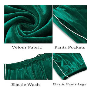 Conjuntos deportivos de terciopelo para hombre, conjunto de 2 piezas, sudaderas con cremallera, chaqueta y pantalones de terciopelo, conjunto cómodo, informal, estilo urbano, atlético - Product Image 6