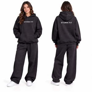 Conjunto de Sudadera con Capucha y Pantalones de Forro Polar para Mujer, Estilo Urbano, Corte Regular, 2 Piezas, Largo Completo, Verde Invierno, 100% Transpirable, Ecológico, 360g - Product Image 5