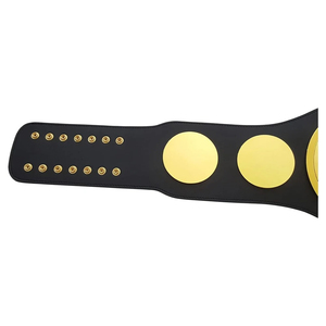 Ceinture de championnat de lutte professionnelle avec plaques décoratives de 28 mm, sangle en cuir synthétique durable, taille haute, non toxique - Product Image 3
